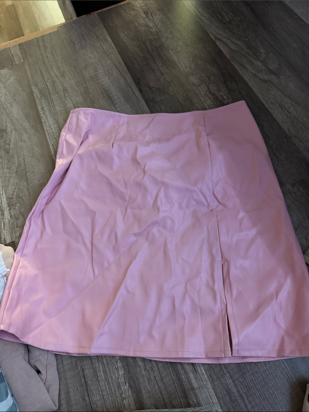 Women's Pink A-Line Skirt with Front Slit